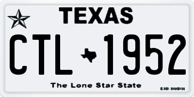 TX license plate CTL1952