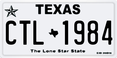 TX license plate CTL1984