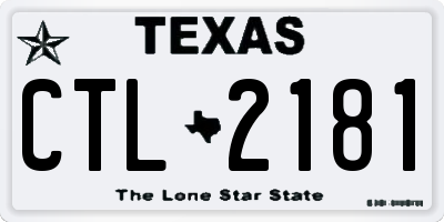 TX license plate CTL2181