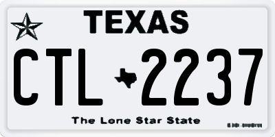 TX license plate CTL2237