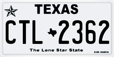 TX license plate CTL2362