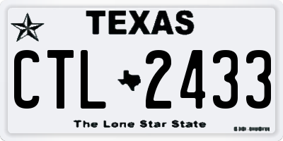 TX license plate CTL2433