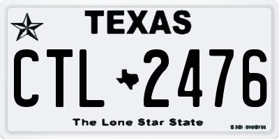 TX license plate CTL2476