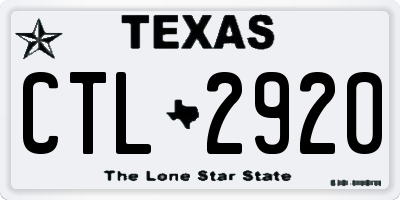 TX license plate CTL2920