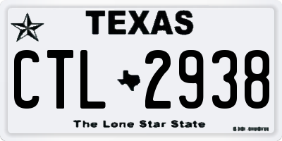 TX license plate CTL2938