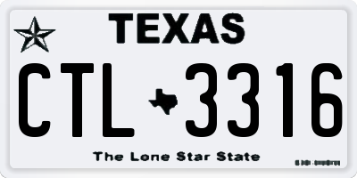 TX license plate CTL3316