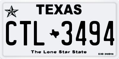 TX license plate CTL3494