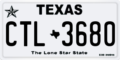 TX license plate CTL3680
