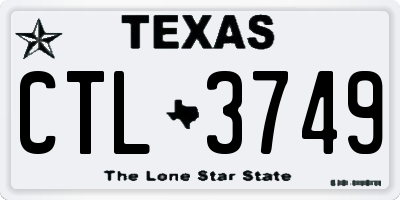 TX license plate CTL3749