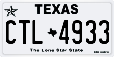 TX license plate CTL4933