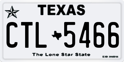 TX license plate CTL5466