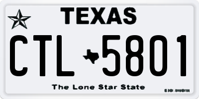 TX license plate CTL5801