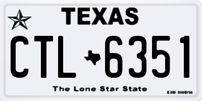 TX license plate CTL6351