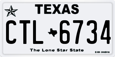 TX license plate CTL6734