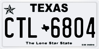 TX license plate CTL6804