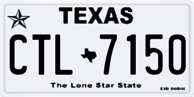 TX license plate CTL7150