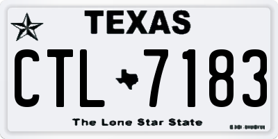 TX license plate CTL7183