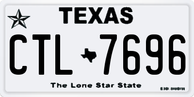 TX license plate CTL7696