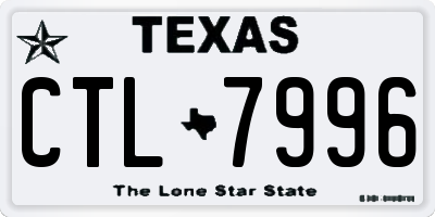 TX license plate CTL7996