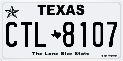 TX license plate CTL8107