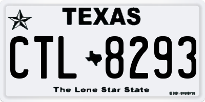 TX license plate CTL8293