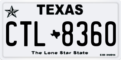 TX license plate CTL8360