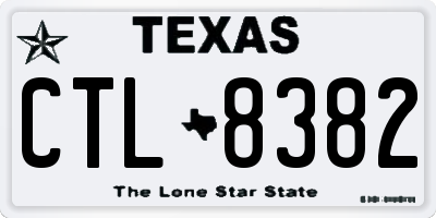 TX license plate CTL8382