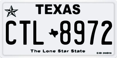 TX license plate CTL8972