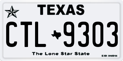 TX license plate CTL9303