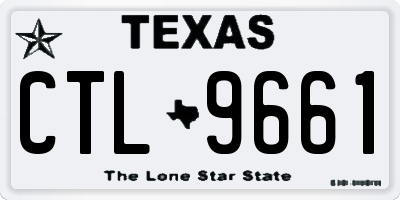 TX license plate CTL9661