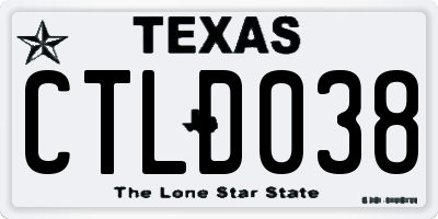 TX license plate CTLD038