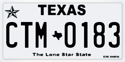 TX license plate CTM0183