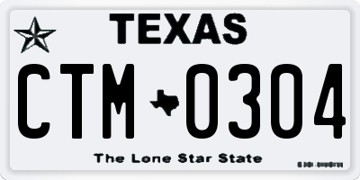 TX license plate CTM0304
