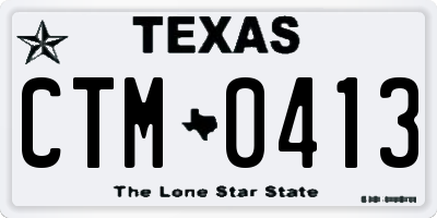 TX license plate CTM0413