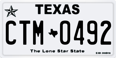 TX license plate CTM0492