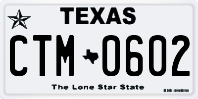 TX license plate CTM0602