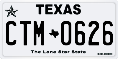 TX license plate CTM0626