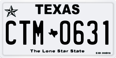 TX license plate CTM0631