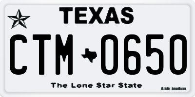 TX license plate CTM0650