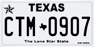 TX license plate CTM0907