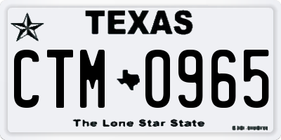 TX license plate CTM0965