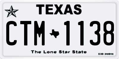 TX license plate CTM1138