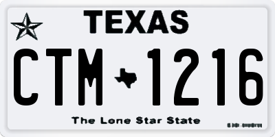 TX license plate CTM1216