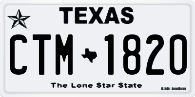 TX license plate CTM1820