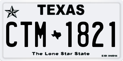 TX license plate CTM1821