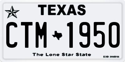 TX license plate CTM1950