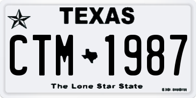 TX license plate CTM1987