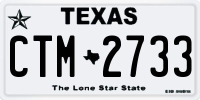 TX license plate CTM2733
