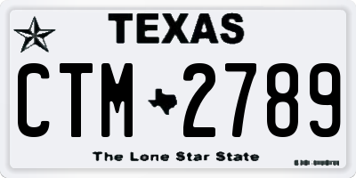 TX license plate CTM2789