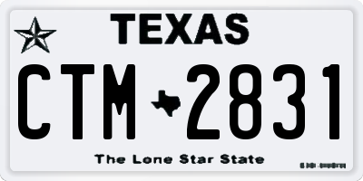 TX license plate CTM2831